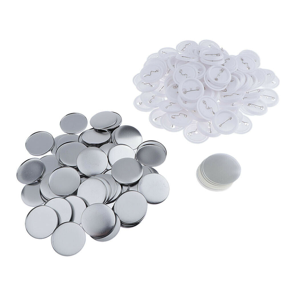 Set of 100 Durable Metal Button Parts 44mm 1 3/4Inch for Badge & Button Making