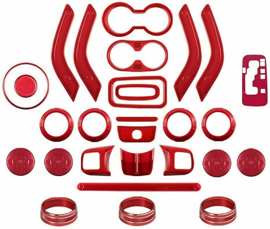 28Pcs Full Set Interior Decoration Trim Kit For Jeep Wrangler JK JKU 2011-2018