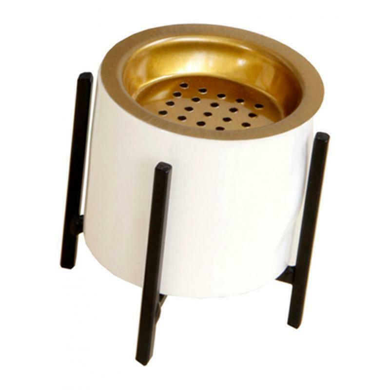 Ceramic Incense Burner Censer with Bracket Gasket Home Deco Black Bracket-S