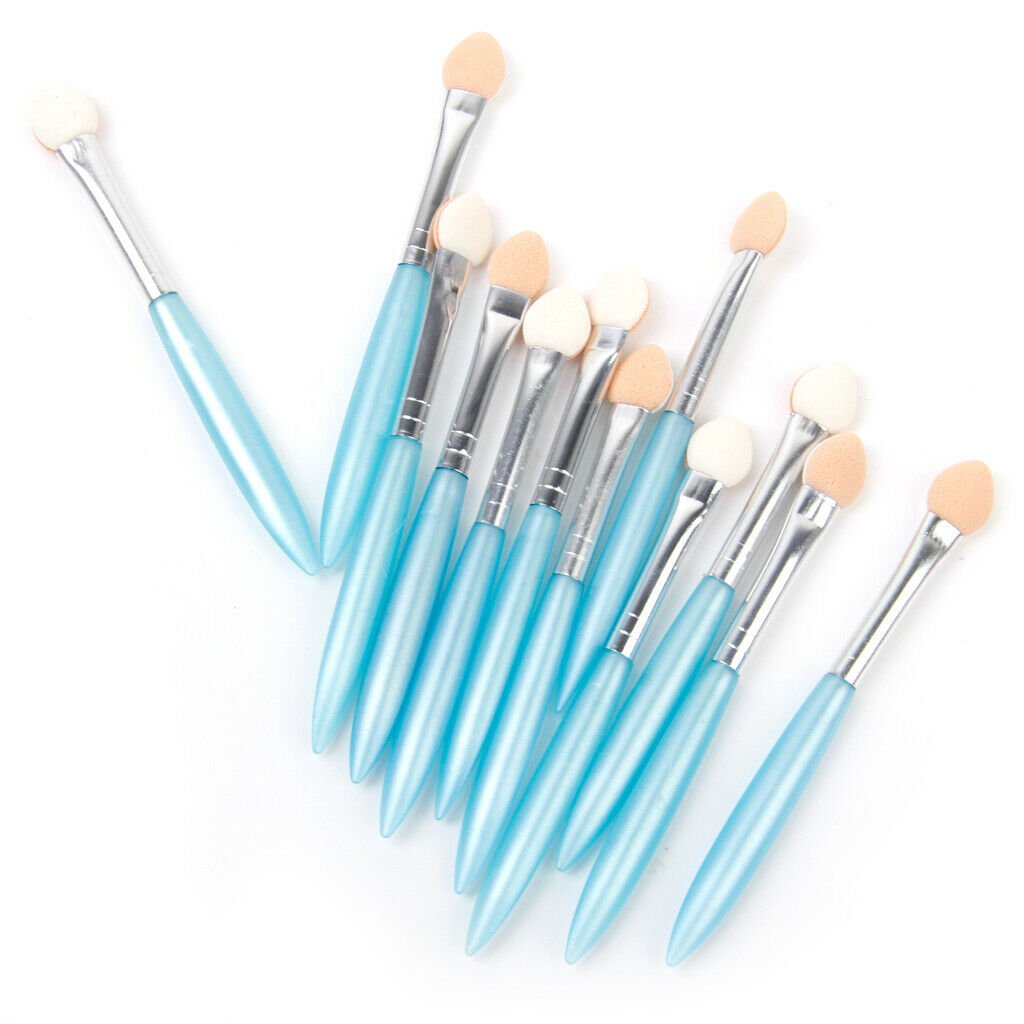 12 Pieces Double Sided Oval Tipped Eyeshadow Eyebrow Brushes Applicators Set