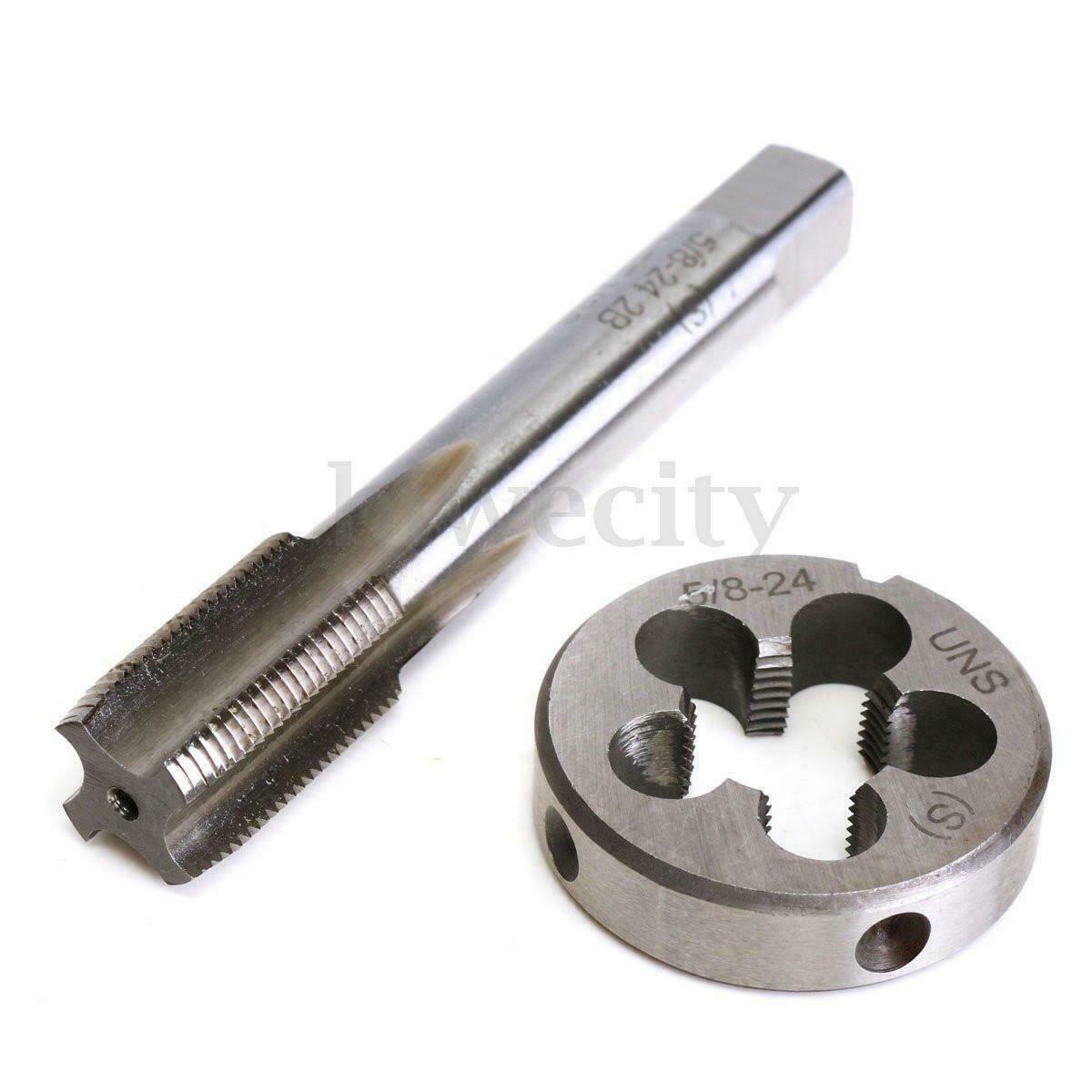 5/8-24 UNEF Hand Tap & Round Die Set HSS Right Hand Tapping Hand Cutting Tool