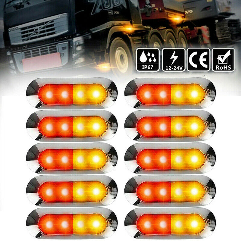 1x Red Amber 4 SMD LED Side Marker Tail Light Clearance Car Truck Trail.l8