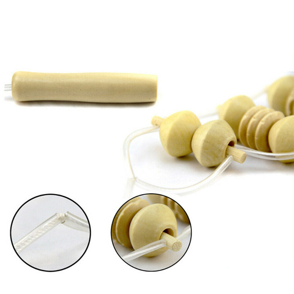 Wooden Massager Roller Tool Rope Body Muscle Pain Relief Trigger Point Therapy