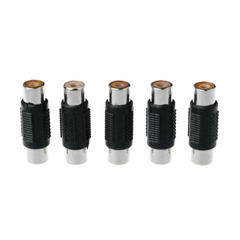 5 Pcs RCA Female to RCA Female Audio Video Cable Jack Plug Adapter Connector