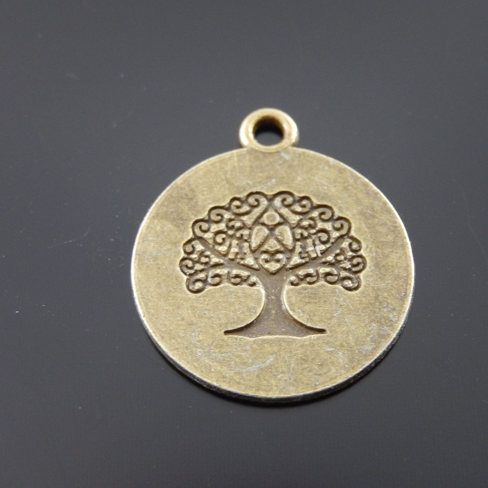 20 pcs Antiqued Bronze Life Tree Tag Charm Alloy For Bracelet Pendant DIY 19*1mm