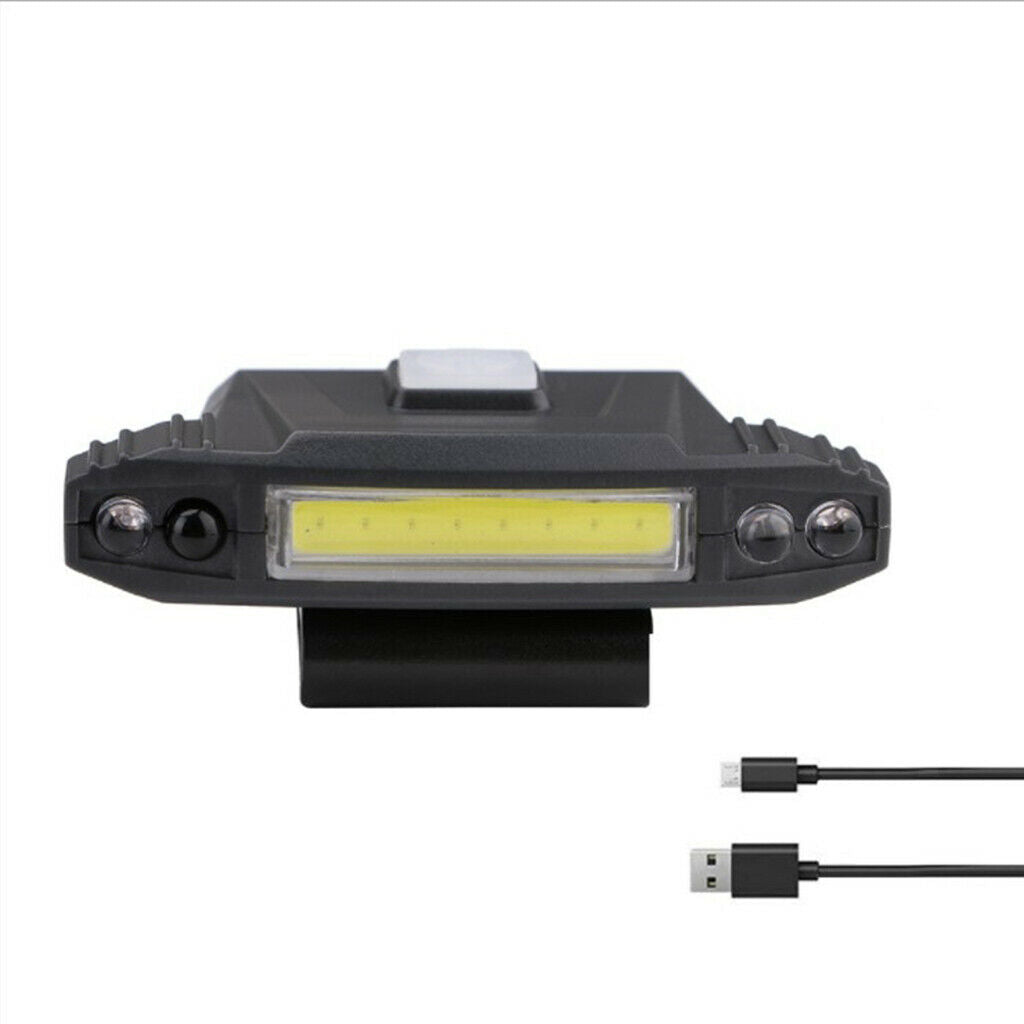 Portable COB Head Lamps Outdoor Hat Clip Light 4 Modes Flashlight Hiking Fishing