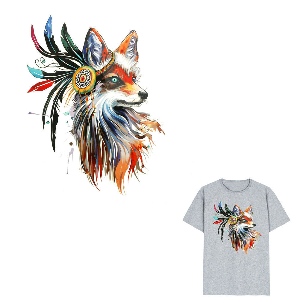 1pc fox Iron on Stickers Washable Heat Transfer Patches For T-shirt Appliq.l8
