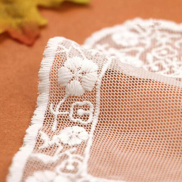 5pcs Heart-shape Embroidered Net yarn Lace Collar Applique Clothing Sewing