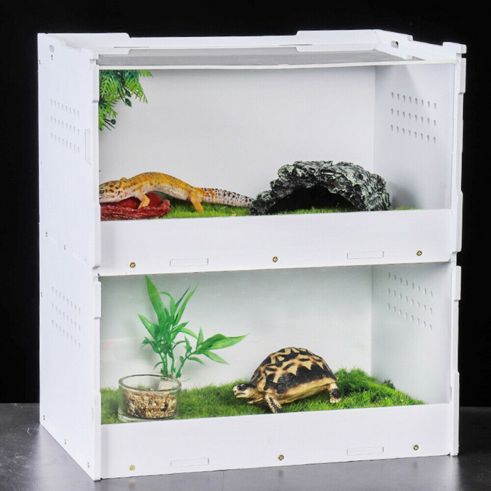 Double-deck Reptile Breeding Box House Cage for Lizard Geckos Frog Turtle