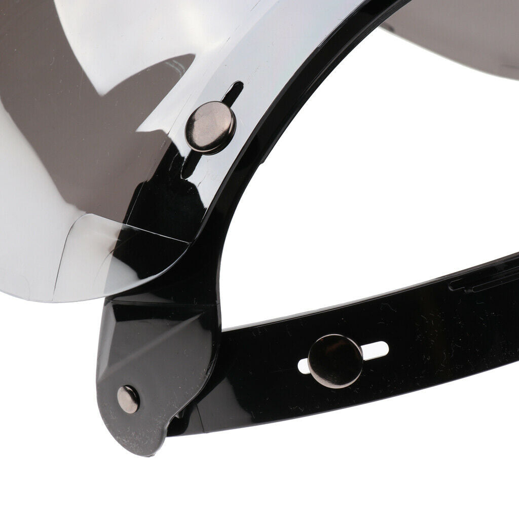 3-Snap Bubble Visor Helmet Windshield Face Wind Shield Lens with Base