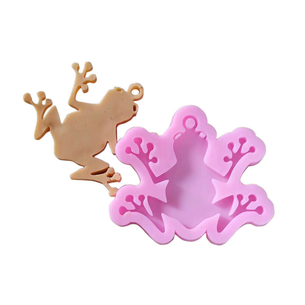 Cartoon Frog Shape Keychain Silicone Mould Pendant Epoxy DIY Biscuit Mold Crafts