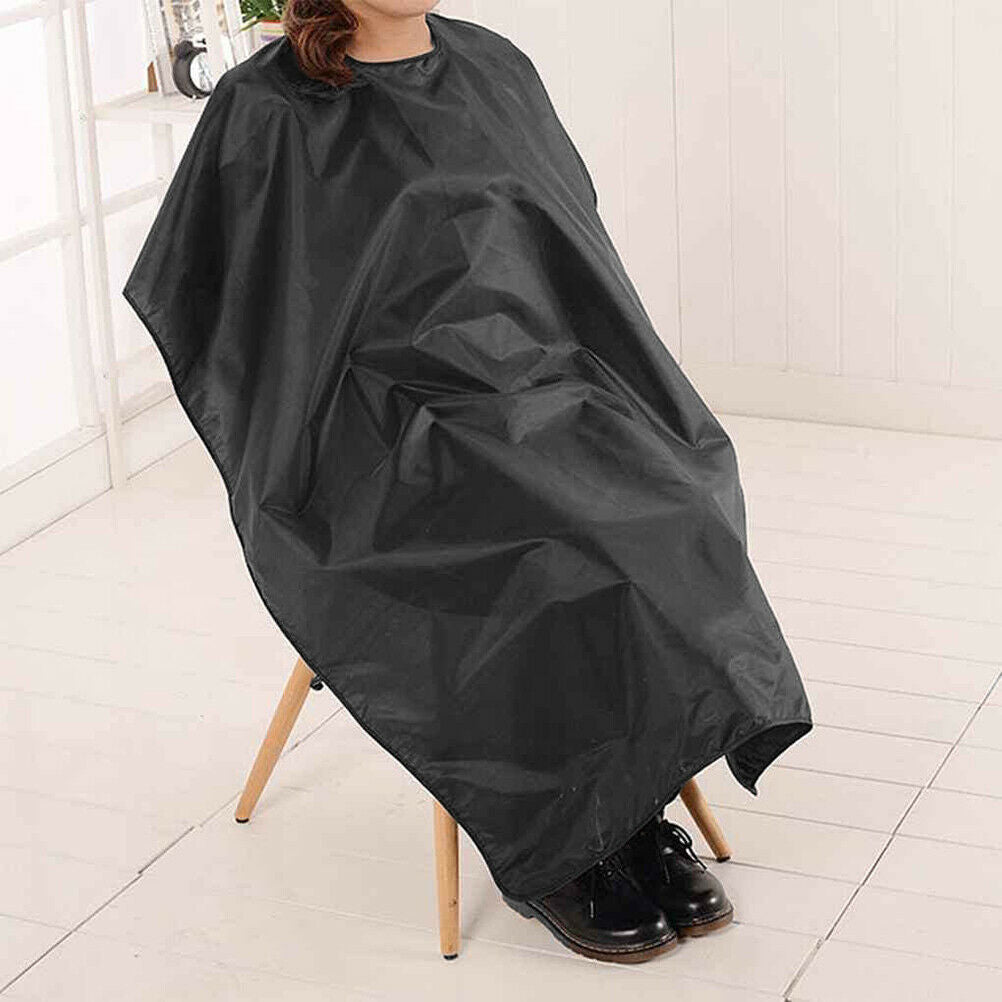 Black Hairdressing Gown Unisex Hair Cutting Gown Washable Barber Cape Salon Cape