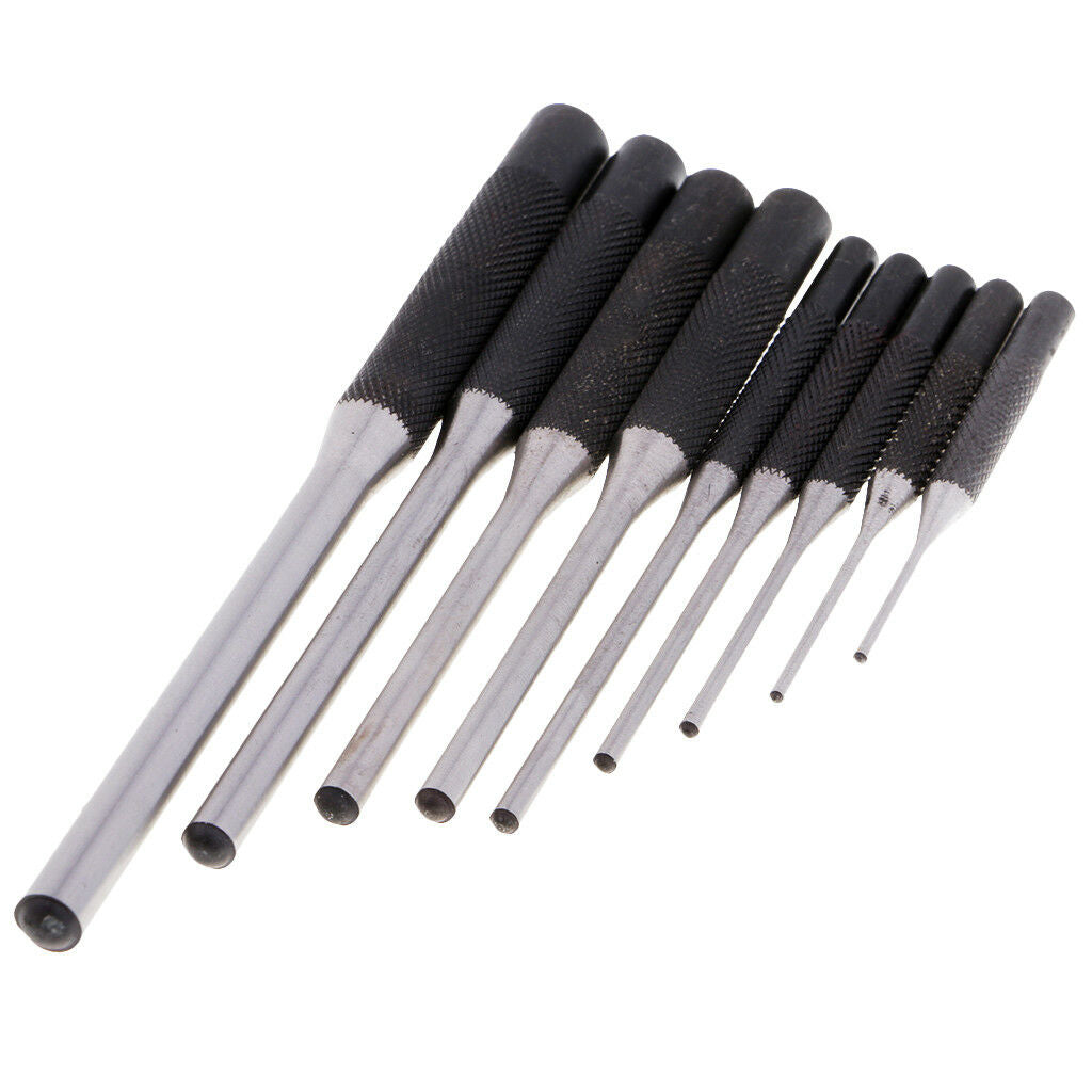 9pcs/pack Hardened Precisely Steel Roll Pin Punch Set for Hand Repair Tool