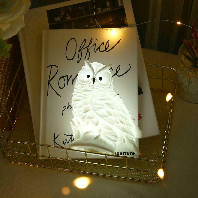 Table Light Adorkable Owl Shape Cartoon Bedside Lamp for Home Bedroom Kids Gift