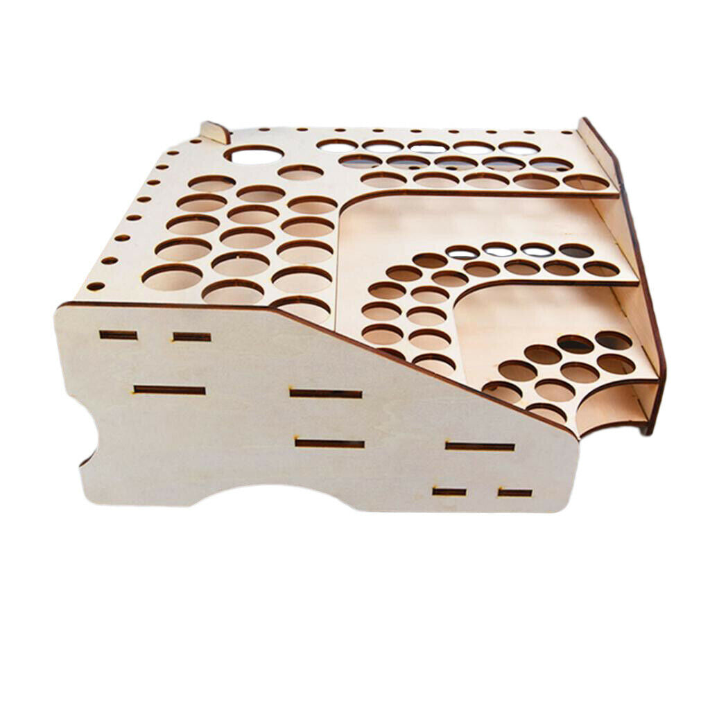 Large Paint Rack - Natural Wood - Paints Bottle Holder Modular Tools Stand