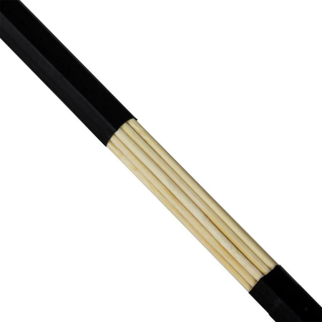 1 Pair Black Drum Rod Brushes Mallets Bamboo for Drummer
