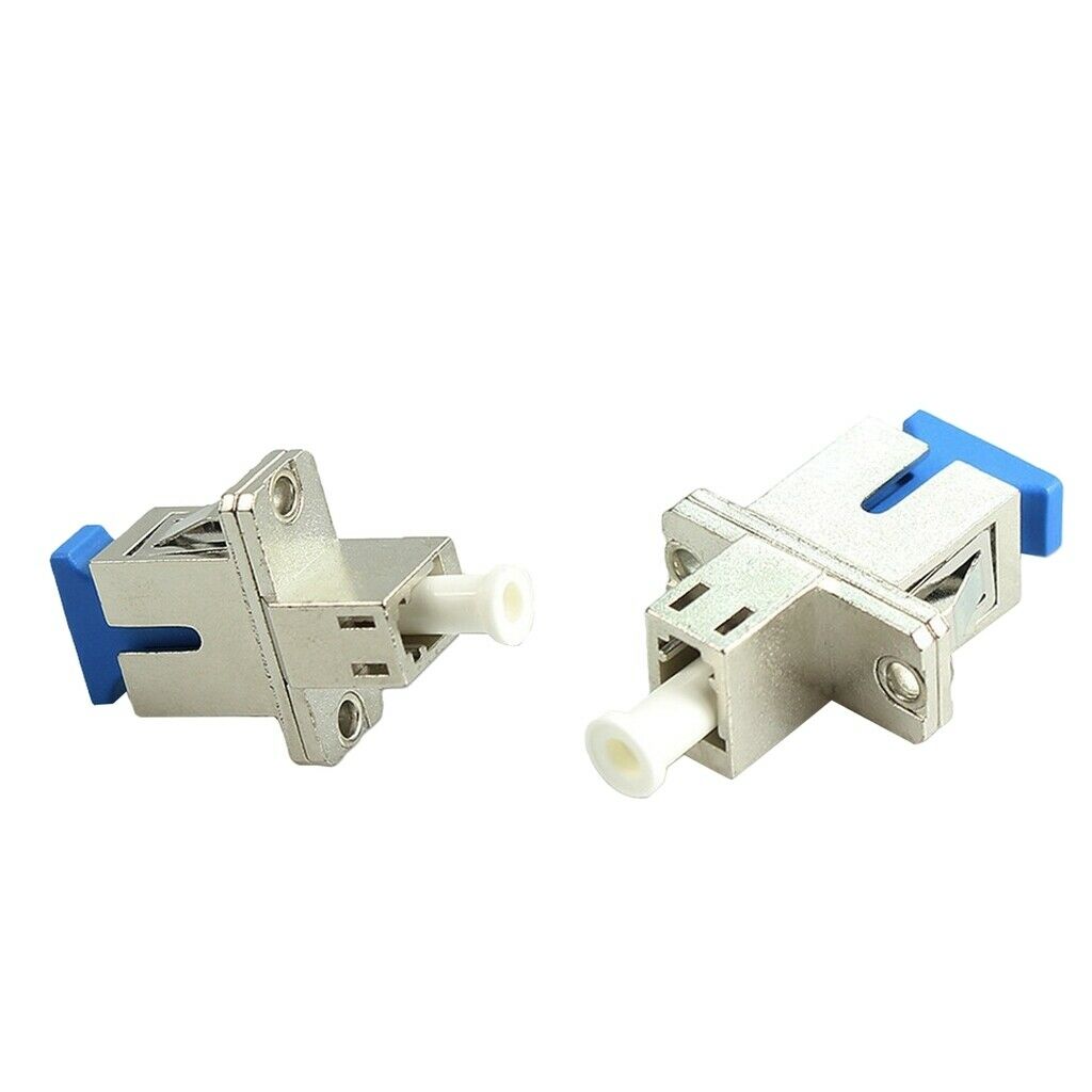 2x SC To LC Fiber Optic Adapters, Metal Housing SC-LC Coupler Convertor