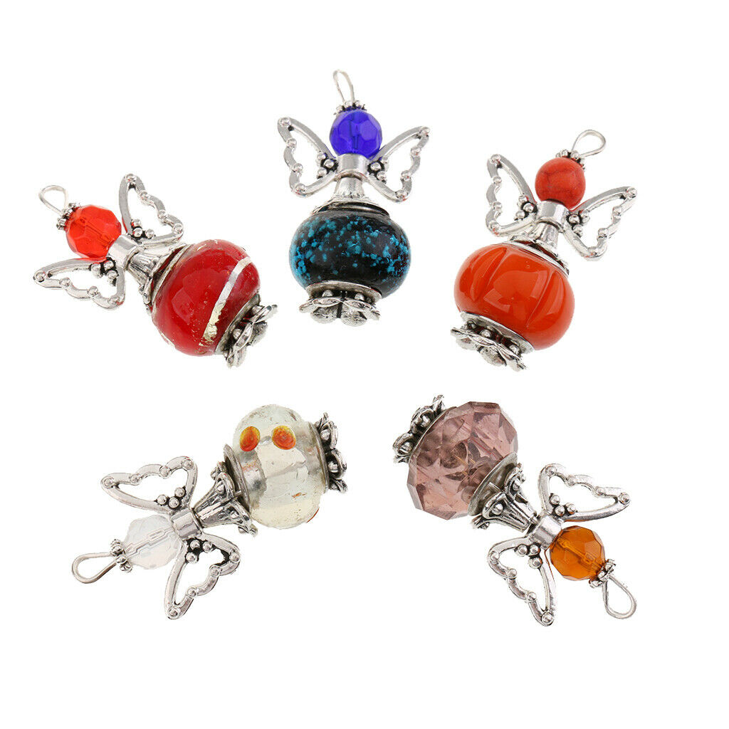 5 Pieces Assorted Acrylic Angel Wings Charms Pendant For DIY