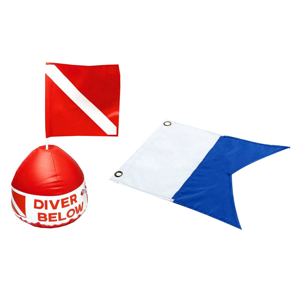 72 X 60cm Scuba Signal Alpha Flag + Red &