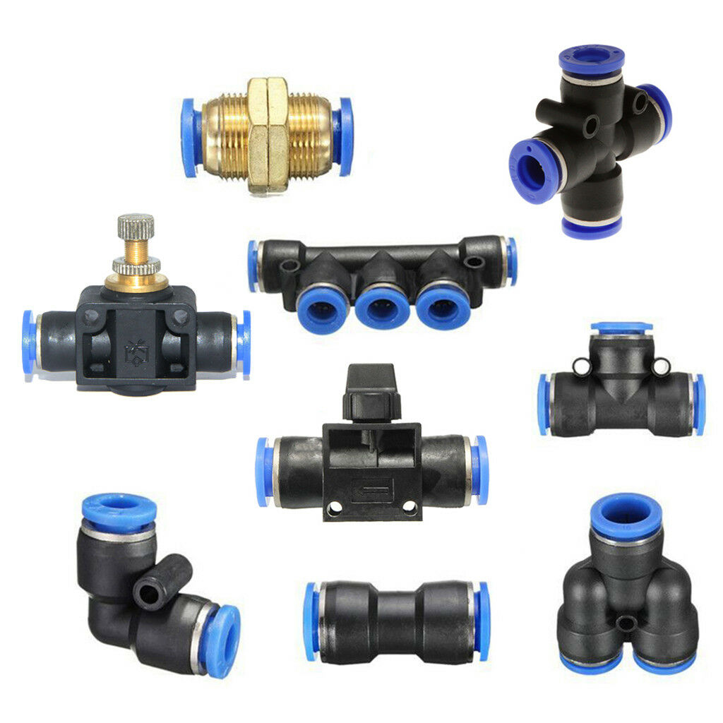 6mm Pneumatic Flow Control Connector Push In Fitting Air/Water Hose Tube