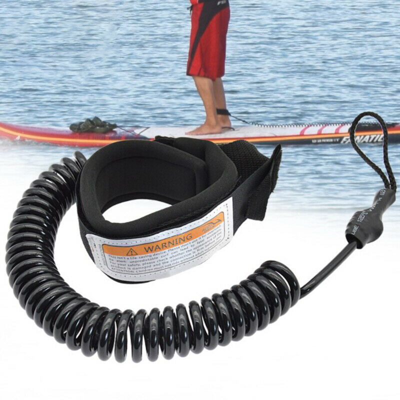 Coiled Surfboard Raft Traction Rope Stand UP Paddle Board Ankle Foot Leg Rope