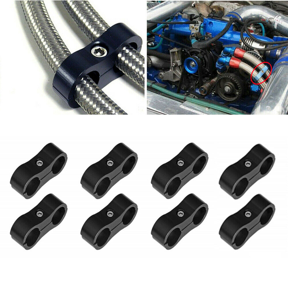8Pcs AN-4 AN4 11MM 12MM Braided Hose Separator Clamp Fitting Adapter Bracket