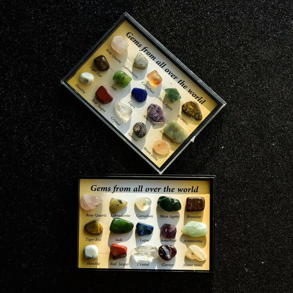 15Pcs/Box Natural Mineral Specimen Gift Polished Stone  Gemstones Quartz Crystal