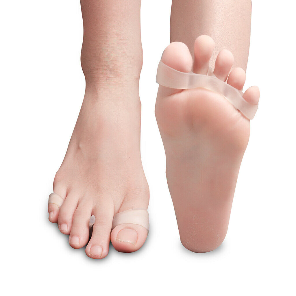 4x Clear Toe Straightener Corrector Gel Silicone Separator Hammer Toe Bunion