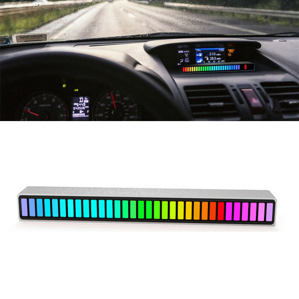 LED Car Radio Sound Control Light Music Rhythm Ambient Light Lamp 18 Colors