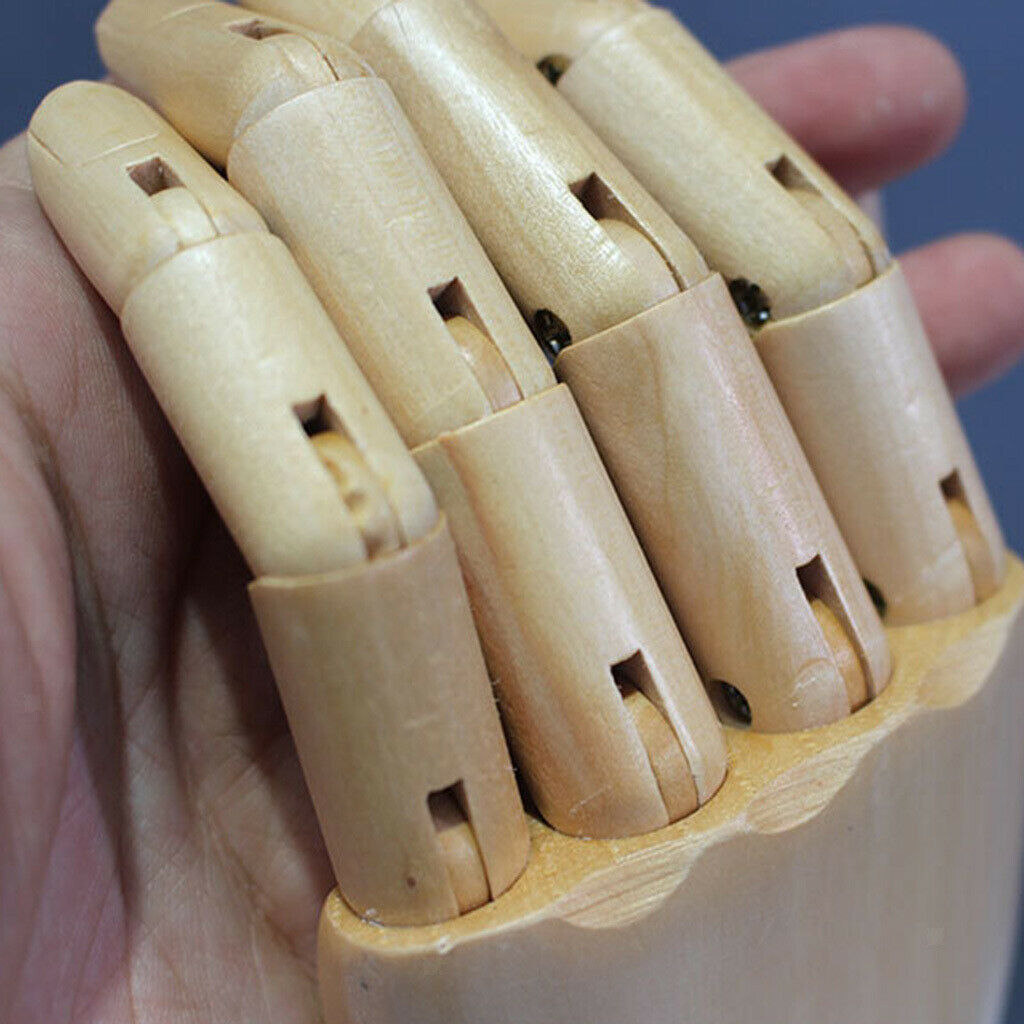 Wooden Jewellery Glasses Hand Display Stand with Flannel Short-Flower4