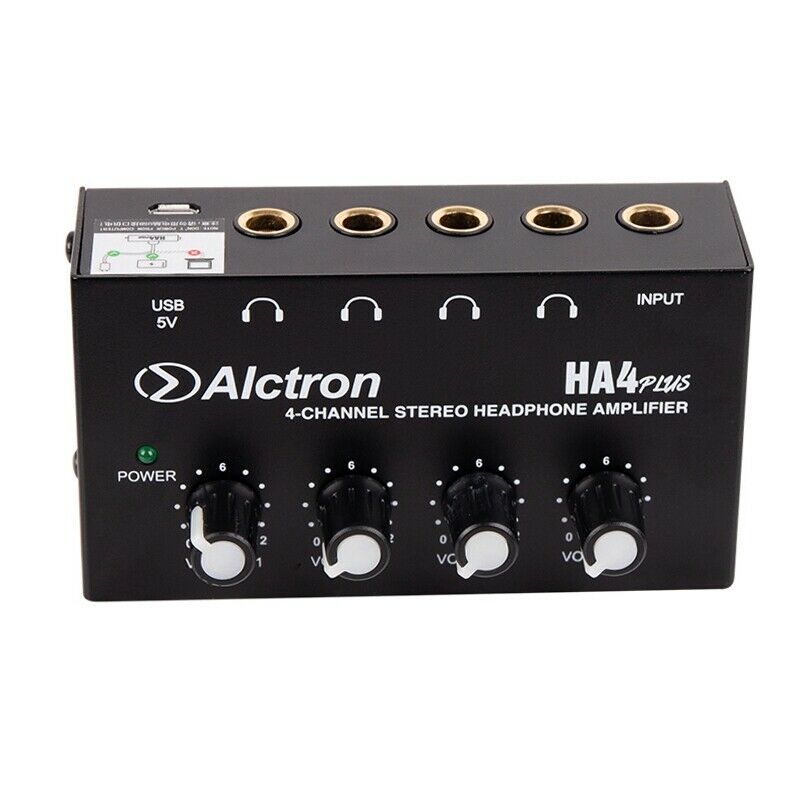 Alctron 4-Channel Portable Stereo Headphone Amplifier Mini Earphone Splitter AU2