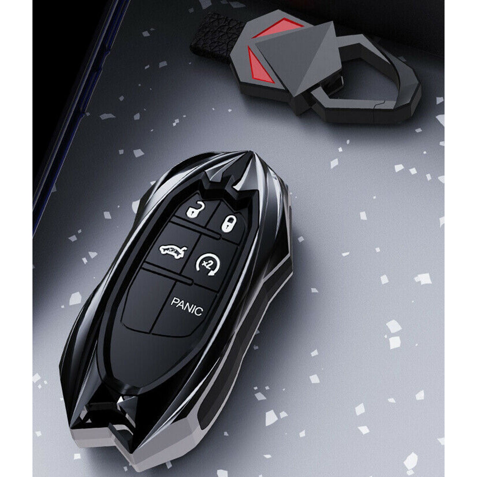 New Metal Car Key Fob Case Cover Shell For Jeep Cherokee Dodge Charger Chrysler