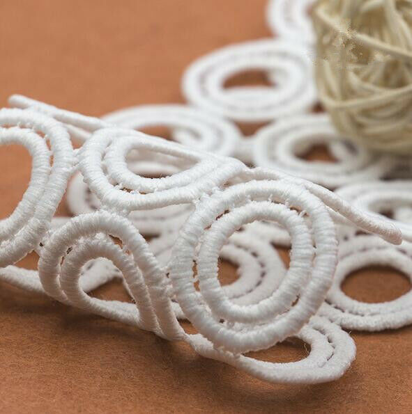 4 Yards Milk silk embroidery Circle Lace DIY curtain/home decoration Accessories