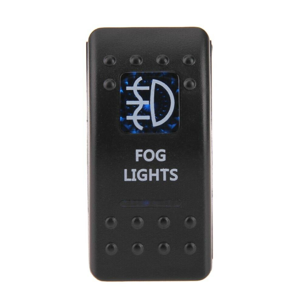 IP66 Waterproof Blue LED FOG LIGHTS Rocker Switch 5 Pin for Car RV Boat Yacht