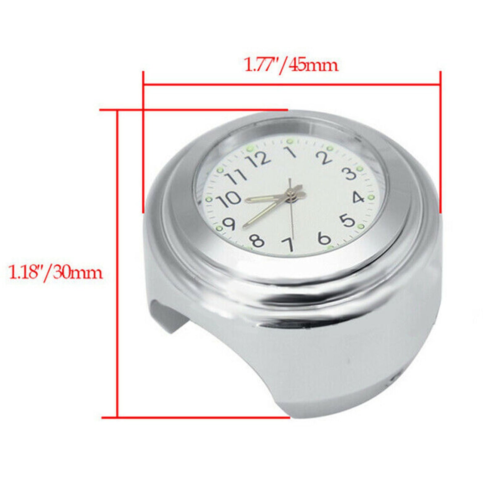 7/8'' 1'' Waterproof Motorcycle Handlebar Dial Clock Thermometer Temp Gauge ï¼