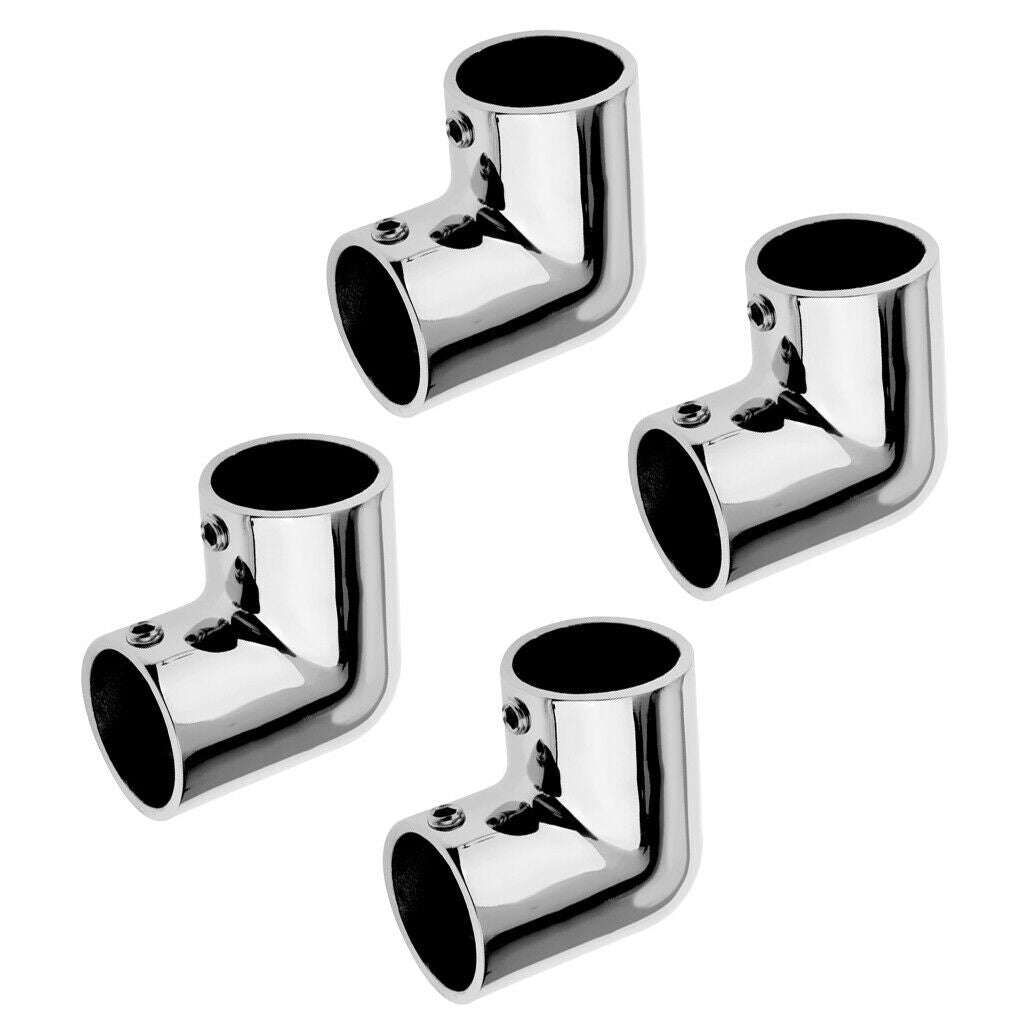 4x 316 Stainless Steel Boat Hand Rail Fitting Hardware 90 Degree Elbow 22mm