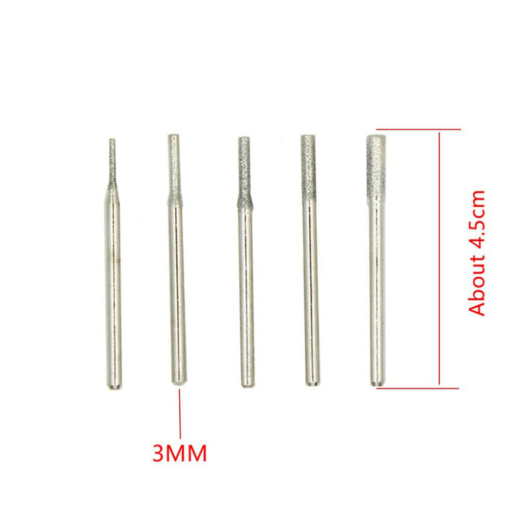 30 Pieces New 3mm Electric Grinding Head Burrs Bur Bit Set Shank Rotary Tool