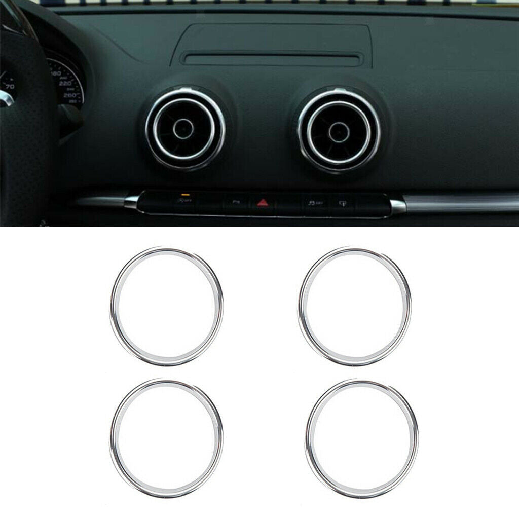 8 Pieces Air Vent Outlet Rings Decoration Cover for Audi A3 Easy install