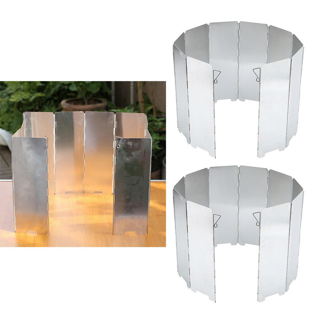 20X EXTERIOR FOLDING STOVE IN ALUMINUM CAMPING WINDSHIELD BY BURNER