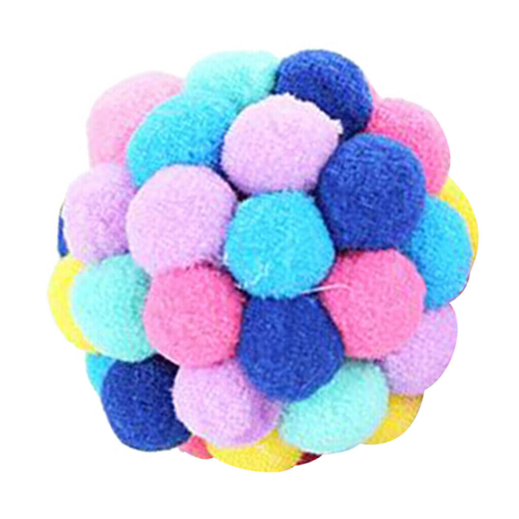 Set of 3 Colorful Cat Kitten Ball Toys Pet Catch Interactive Play Chaser
