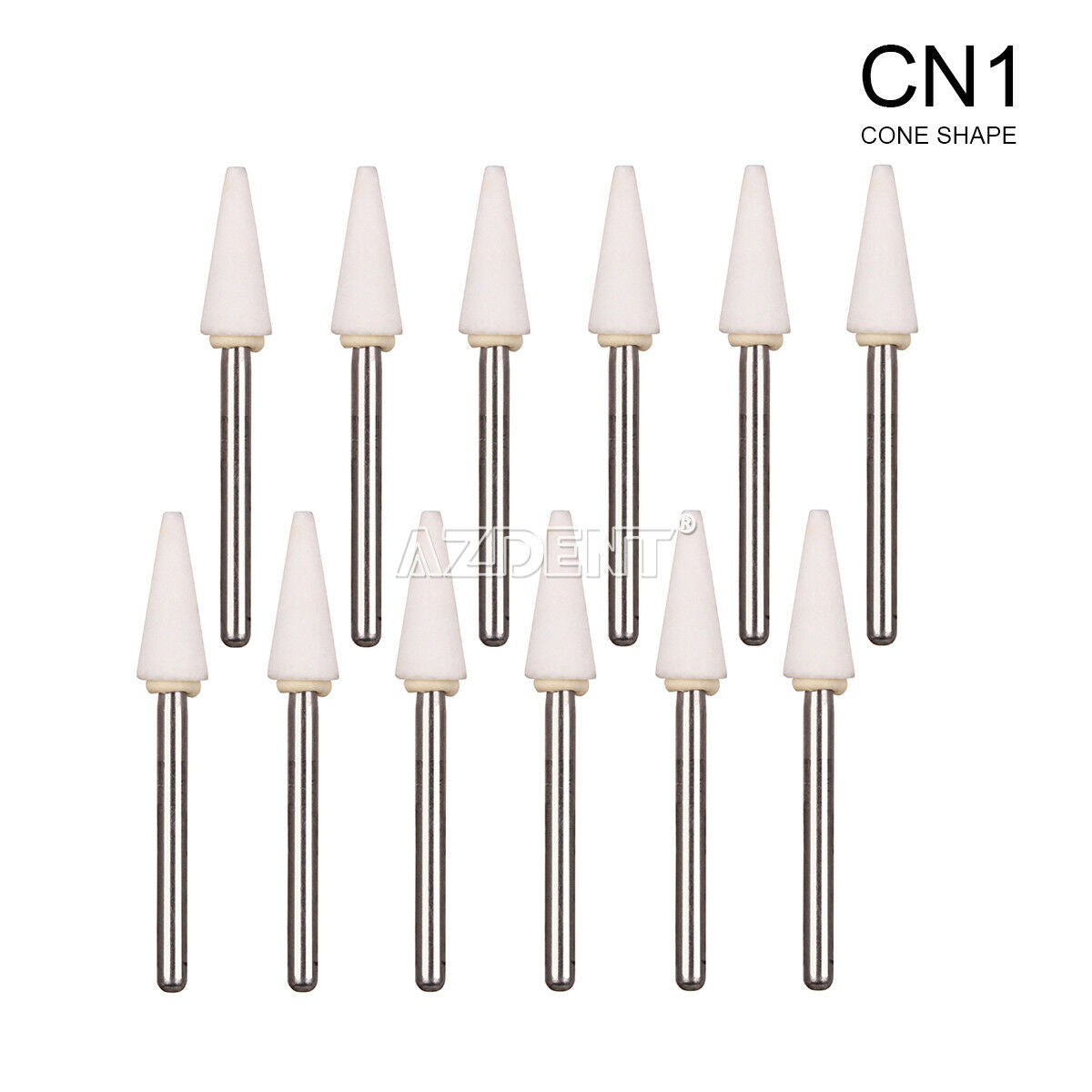 12pcs/pack Dental Cone White Stone Polishing FG Burs Abrasion 10000/min