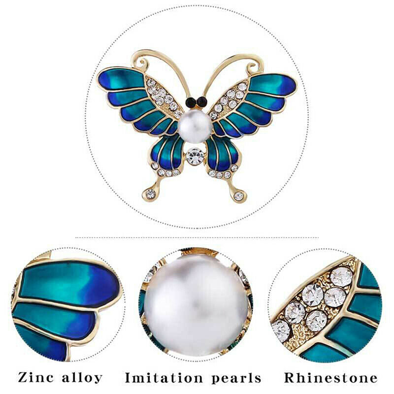 Butterfly Brooches Metal Crystal Rhinestones Cutout Brooch Pins Wedding P.l8