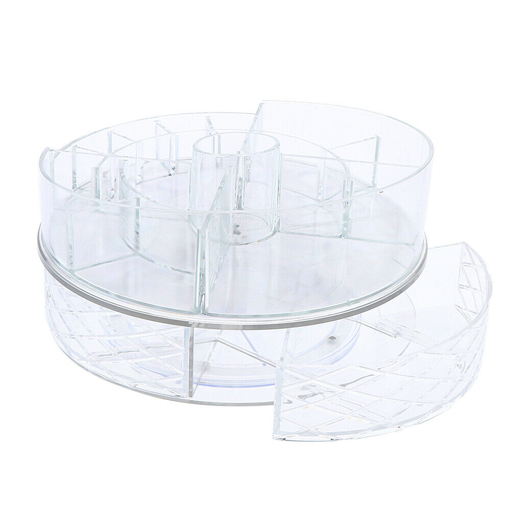 360 Rotate Makeup Storage Organizer Stand Shelf w/ Drawers for Cosmetics Fish