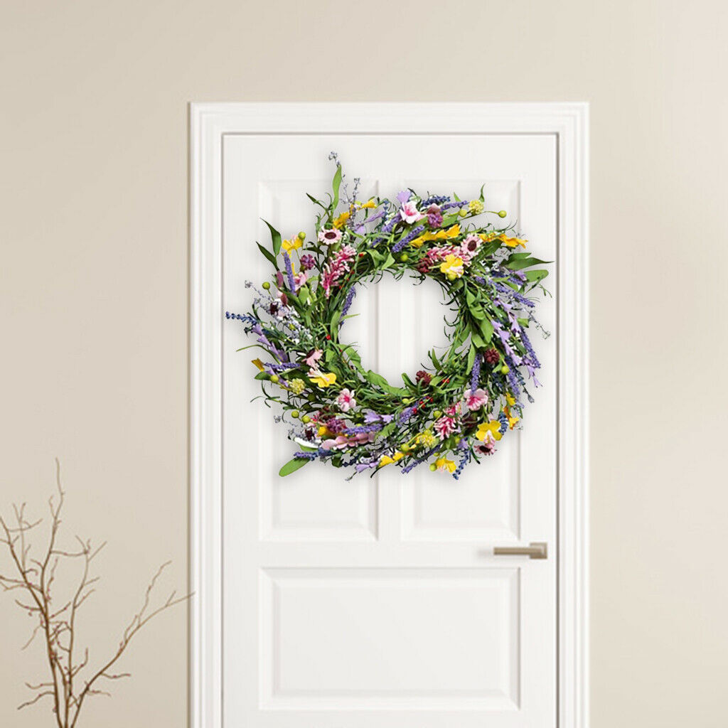 19.7" Artificial Flower Wreath Front Door Garland Indoor Wedding Home Decor