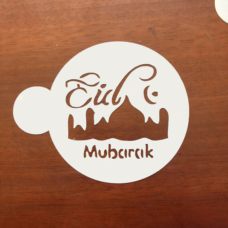 3pcs/set Eid Mubarak Cookies Stencil Coffee Cake Stencils Templa.l8