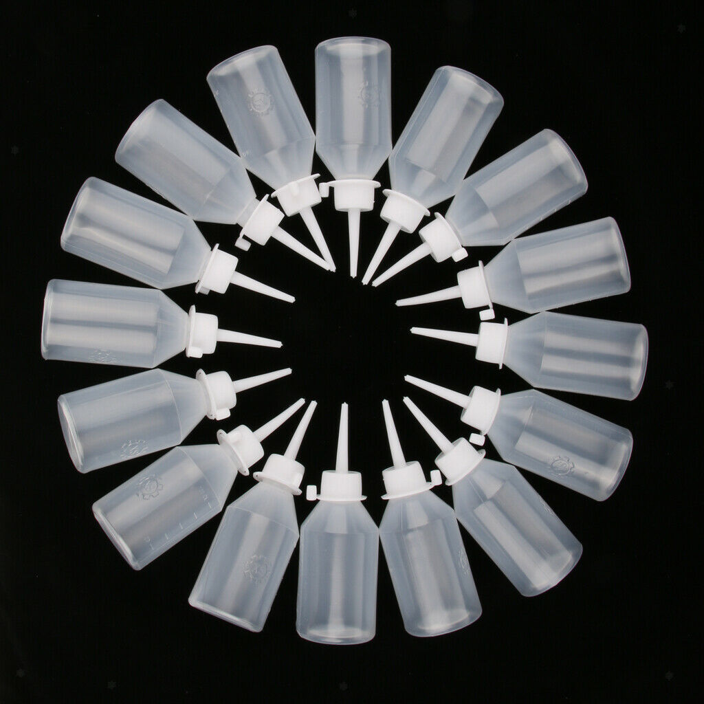 16 x 100ml Glue Oil Applicator Bottle Clear Squeezable Bottles for Quilling