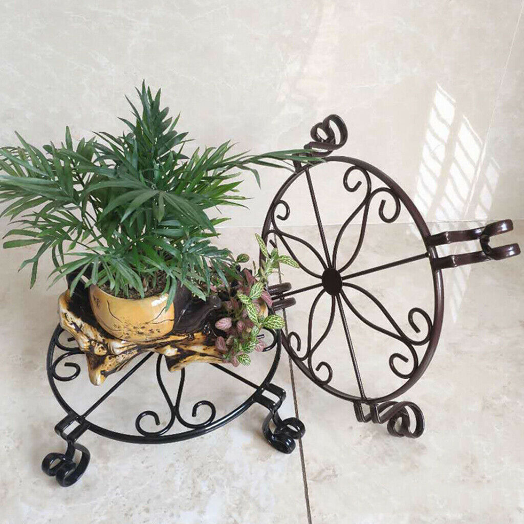 2x Black Plant Stand for Flower Pot Heavy Duty Potted Holder Indoor Outdoor