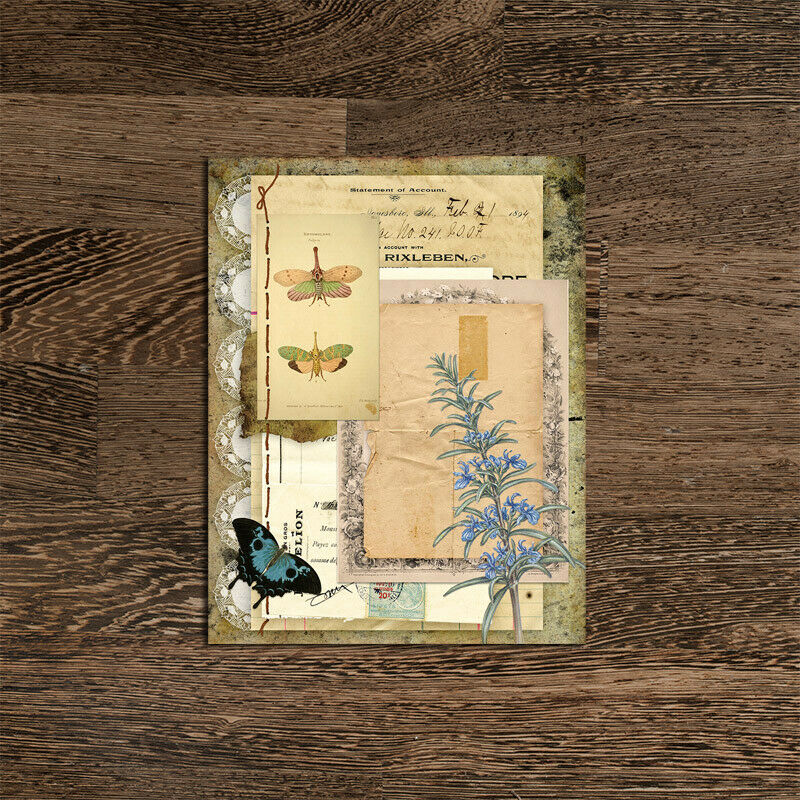 4X Retro Paper Pad Butterfly Flower Scrapbooking Journal Cardstock Card Album