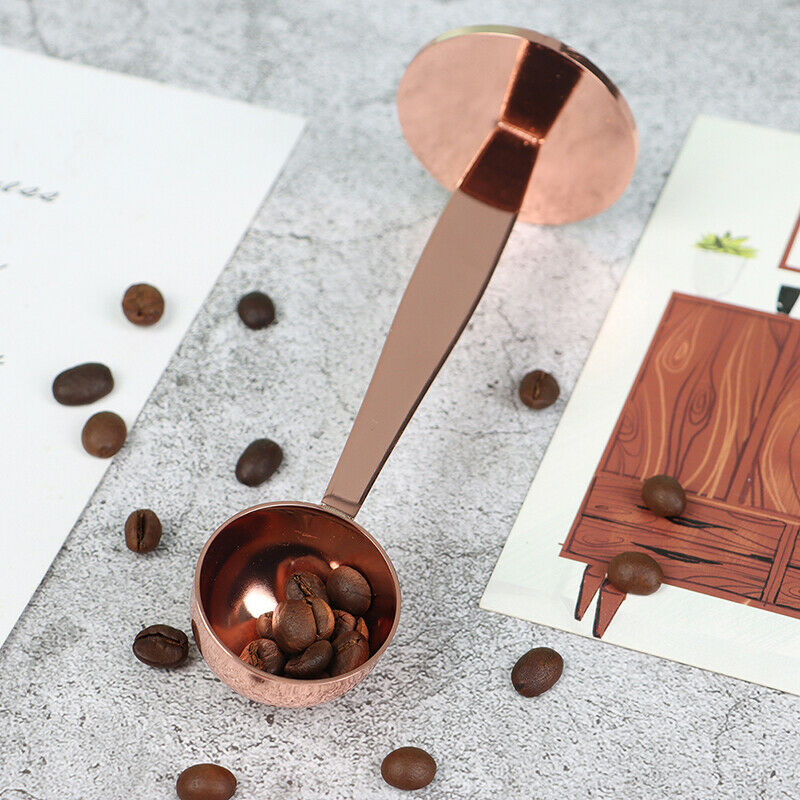 2 in 1 Stainless Steel Espresso Coffee Tamper Measuring Spoon Scoop With St Tt