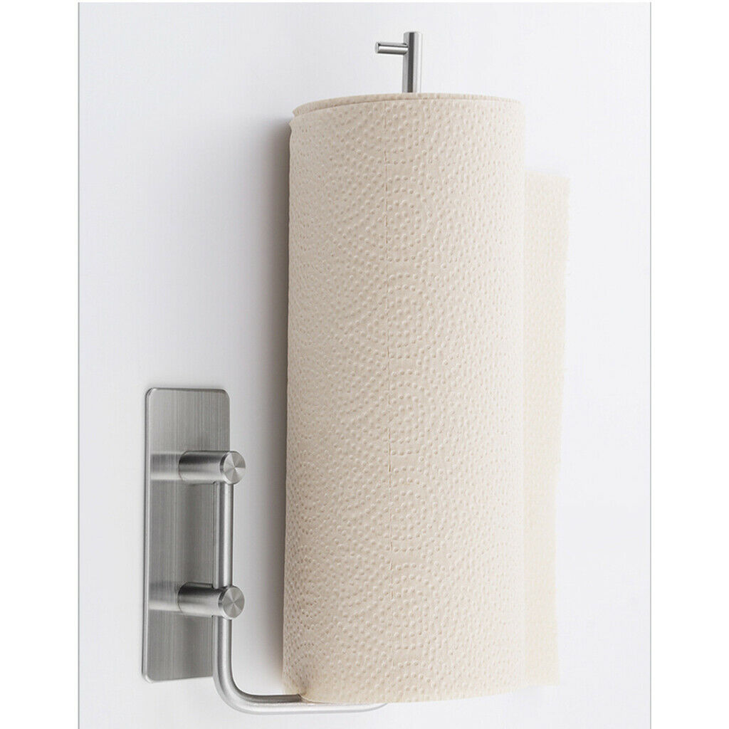 Toilet Tissue Paper Roll Holder Self-adhesive Wall-Mounted Stainless Steel